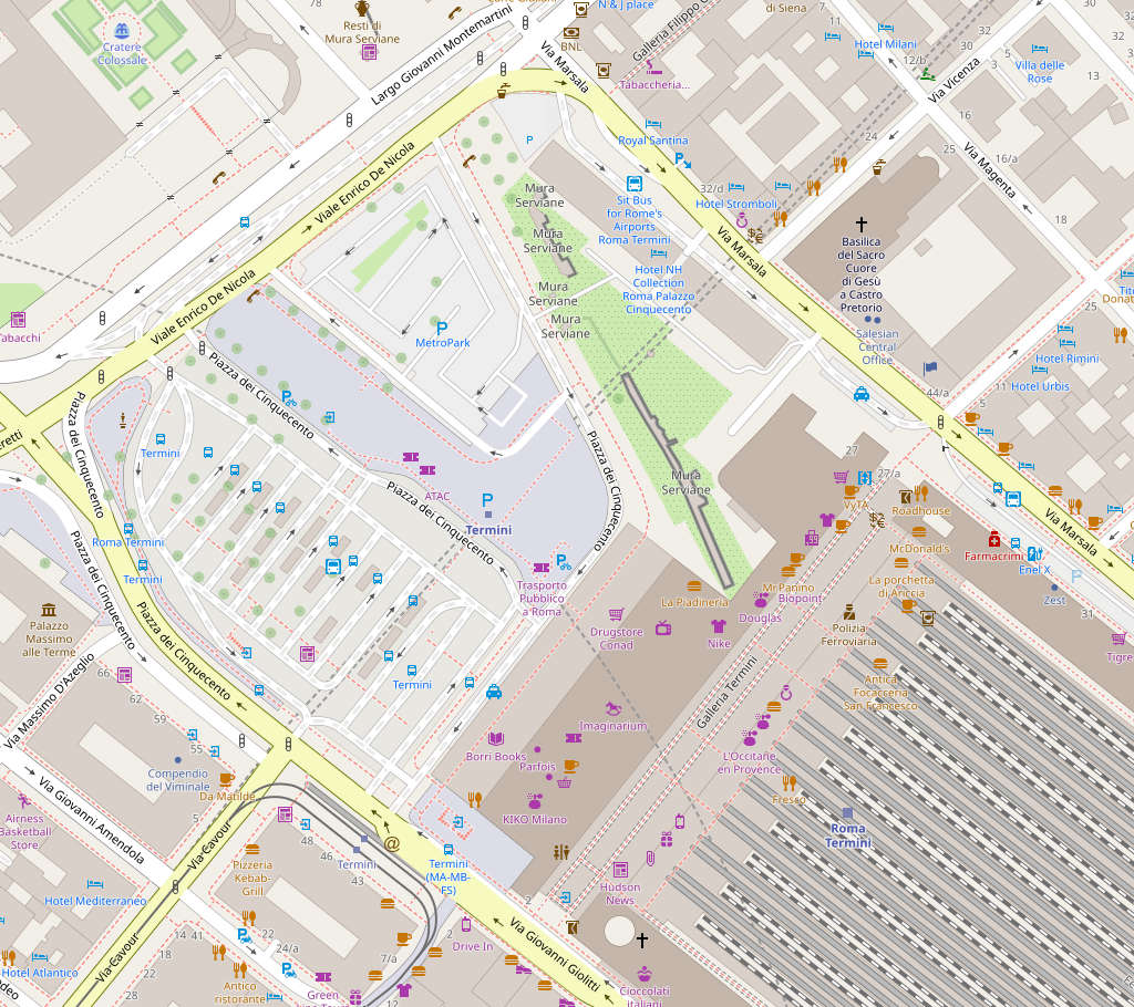 Roma Termini mit Taxizufahrten